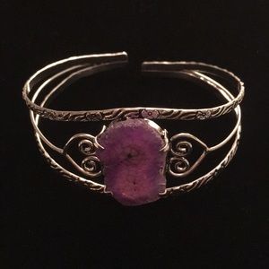 Handmade Amethyst Bracelet Stamped 925